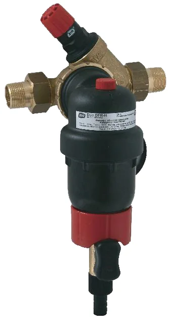 Manual backwash filter for domestic hot water